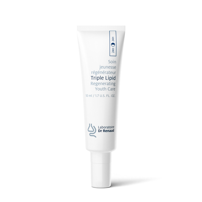 Soin jeunesse réparateur Triple lipide de Laboratoire Dr. Renaud est parfaitement formulée pour les peaux sèches en manque de lipide et pour les peaux matures.